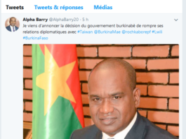 Burkina Faso : le gouvernement rompt ses relations diplomatiques avec Taïwan